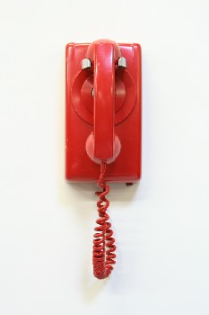 Phone, Misc, DIRECT LINE,WALLMOUNT,NO DIAL, PLASTIC, RED