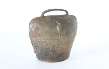 Bell, Misc, ANTIQUE, COULD BE TEMPLE / ALTAR BELL, COW BELL OR SIMILAR, AGED, METAL, RUST