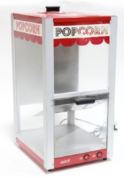 Vending, Misc, POPCORN POPPER MACHINE, METAL TOP, TABLETOP, OLD FASHIONED LOOK, USED, PLASTIC, CLEAR
