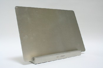Desktop, Letter Holder, MAGNETIC SHEET,SLOTTED BASE STAND, Condition Not Identical To Photo, METAL, SILVER