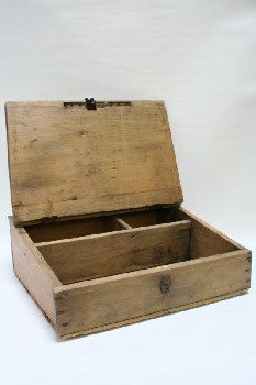 Desk, Misc, PINE, TRAVELLER'S WRITING DESK W/HINGED LID, 3 COMPARTMENTS, DISTRESSED, WOOD, NATURAL