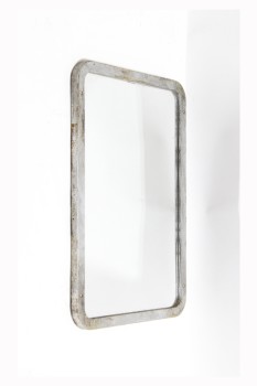 Mirror, Misc, PRISON / JAIL / INSTITUTIONAL STYLE, ROUNDED, AGED, METAL, GREY