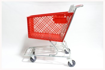 Cart, Shopping, STORE, RED BASKET, GENERIC, UNBRANDED, MULTIPLES NEST IN A ROW, PLASTIC, RED