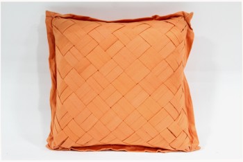 Pillow, Miscellaneous, BASKETWEAVE, ZIPPERED COVER, SAME FRONT & BACK, FABRIC, ORANGE