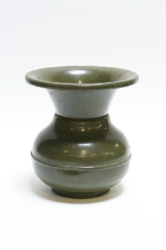 Housewares, Spittoon, TAPERED TO FLARED RIM, METAL, GREEN