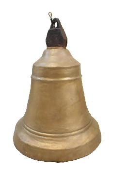 Bell, Prop, NEARLY 4FT, LIGHTWEIGHT PROP, TOP LOOP, COPPER COLOUR UNDERNEATH, WOOD, BRASS