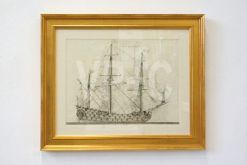 Art, Print, CLEARABLE,OLD STYLE SHIP DIAGRAM W/NUMBERED PARTS,