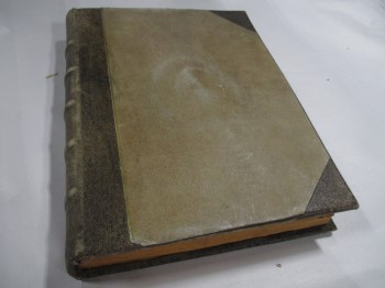 Book, Medieval, Brown Paper Cover. Aged Brown Leather Spine And Corners., BROWN