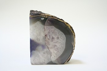 Science/Nature, Stone, AGATE, GEODE, CUT 1/4 ROUND, BOOKEND, ROCK, PURPLE