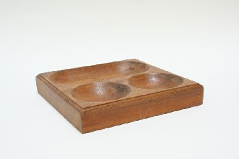 Decorative, Holder, SQUARE W/3 COMPARTMENTS, MAHOGANY, SORTER FROM ANTIQUE CASH REGISTER DRAWER/TILL, WOOD, BROWN