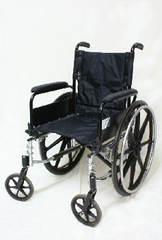 Medical, Wheelchair, COLLAPSIBLE WHEELCHAIR , VINYL, BLACK