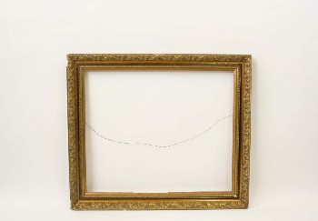 Art, Frame , 3.5x4',ORNATE RELIEF/CIRCLE BORDERS, EMPTY, WOOD, GOLD