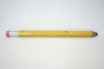 Decorative, Pencil, OVERSIZED PENCIL,AGED , WOOD, YELLOW