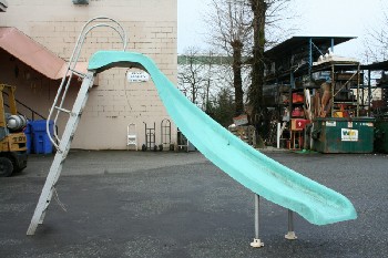 Playground, Slide, POOL SLIDE W/LADDER, AGED - Stored In Yard, Condition May Not Be Identical To Photo, PLASTIC, BLUE