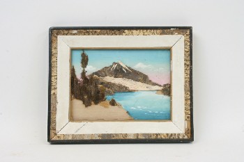 Wall Dec, Bark Art, CLEARABLE, MOUNTAIN/WATER SCENE, NATURE, WOOD, MULTI-COLORED