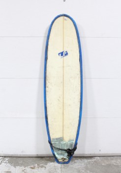 Sport, Misc, SURF BOARD, BLUE TRIM, USED, FIBERGLASS, BEIGE