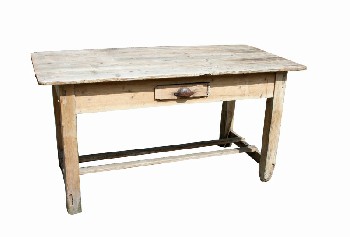 Table, Rustic, WORK TABLE,MISSING DRAWER,AGED, RUSTIC (Not Identical To Photo, Trestle & Drawer Missing), WOOD, NATURAL