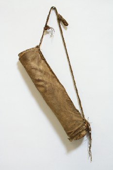 Bag, Quiver, STITCHED W/SUEDE WRAP & STRAP,NATIVE, ANIMAL SKIN, NATURAL