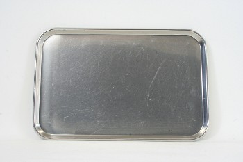 Medical, Supplies, ROUNDED TRAY W/LIP, STAINLESS STEEL, SILVER