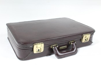 Luggage, Briefcase, BRASS LATCHES, STITCHING, LEATHER, BROWN