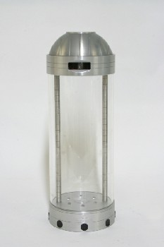 Medical, Container, LAB CYLINDER W/2 RODS INSIDE,1 ROUNDED END, PLEXIGLASS, CLEAR