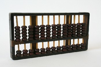 Decorative, Abacus, ABACUS/COUNTING FRAME W/BROWN BEADS , WOOD, BROWN