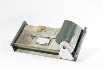 Store, Point Of Sale, VINTAGE MANUAL CREDIT CARD SWIPER, SLIDING IMPRINTER, AGED/USED , METAL, GREEN