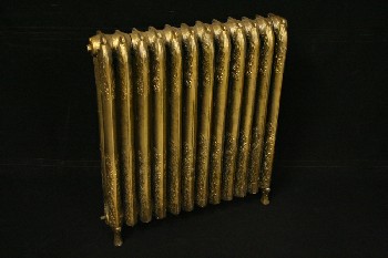 Radiator, Miscellaneous, 12 TUBE,2 COLUMN,LIGHTWEIGHT VINTAGE RADIATOR W/CAST IRON LOOK,ORNATE,AGED (**Colour May Change With Each Rental - Rads Must Be Returned Ready To Rent: Repainted Metallic Or White**) , STYROFOAM, BRASS