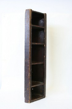 Shelf, Corner, 5 LEVELS, RUSTIC, AGED, WOOD, BROWN