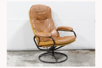 Chair, Recliner, DARK BROWN TUBULAR FRAME W/27