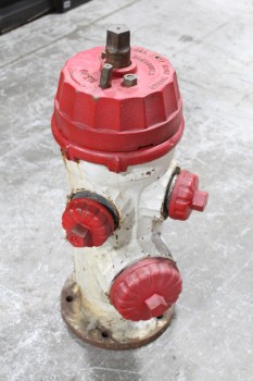 Fire, Hydrant, REAL W/BOLT DOWN BASE, AGED, METAL, RED