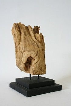 Science/Nature, Wood, DRIFTWOOD ON SQUARE STEPPED WOOD BASE , WOOD, BROWN