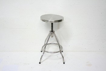 Stool, Stainless, MEDICAL,ROUND SEAT, STAINLESS STEEL, SILVER