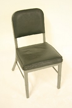 Chair, Side, VINYL SEAT/BACK, METAL, GREEN