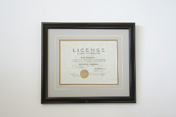 Wall Dec, Certificate, MEDICAL DIPLOMA, 