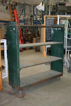 INDUSTRIAL, ARMY GREEN, RUSTED SHELVES, ROLLING, Furniture