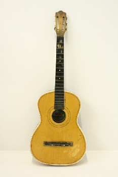 Music, String, GUITAR, ACOUSTIC, AGED, MISSING PARTS, WOOD, BROWN