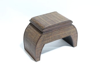 Stool, Misc, WICKER SEAT W/SQUARE TOP,BOWED ROUNDED SIDES , WICKER, BROWN
