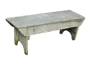 Bench, Rustic, PLANK SEAT W/NAIL TRIM, ARCHED LEGS, RUSTIC, ANTIQUE, WOOD, NATURAL