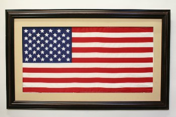 Wall Dec, Americana, AMERICAN FLAG,DARK STAINED BROWN FRAME, WOOD, MULTI-COLORED