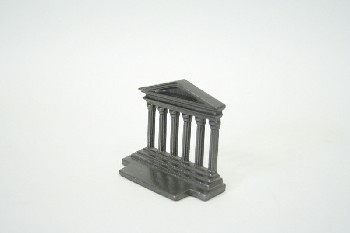 Bookend, Misc, ARCHITECTURAL W/COLUMNS,STEPPED BASE, METAL, GREY