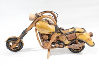 Decorative, Motorcycle, MOTORCYCLE, CHOPPER, HANDMADE LOOK, TWISTED & BENT STICKS, TWIGS, BRANCHES, WOOD, BROWN
