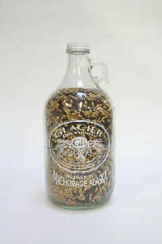 Decorative, Bottle, FILLED W/DRIED PLANT SEEDS,WHITE SCREW TOP,