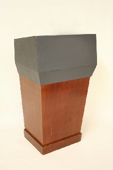 Podium, Misc, LECTERN,PRESIDENTIAL W/BLUE/GREY TOP - May Not Be Identical To Photo, WOOD, BROWN