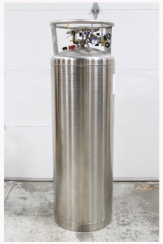 Industrial, Miscellaneous, LAB,CYLINDER TANK W/OUTER RING, STAINLESS STEEL, SILVER