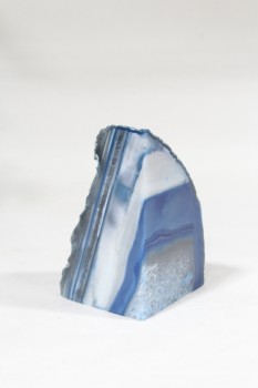 Science/Nature, Stone, AGATE, CRYSTAL, CUT, BOOKEND, ROCK, BLUE