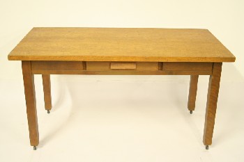 Desk, Wood, 1 DRAWER, WOOD, BROWN