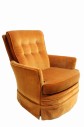 Chair, Armchair, SKIRTED, SWIVELS/ROTATES, BUTTON TUFTED, VELVET, ORANGE