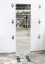 Mirror, Standing, FULL LENGTH / FLOOR, RECTANGULAR BEVELED FRAME (JUST MIRROR IS 70x18"), 2 FLAT BAR FEET, FREESTANDING, MIRRORED, SILVER