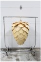 Decorative, Misc, OVERSIZED FAKE PINE CONE, NATURAL FINISH, NOT PAINTED OR STAINED, SHOWN HANGING ON ROLLING RACK FOR SCALE, FRAGILE, WOOD, BROWN